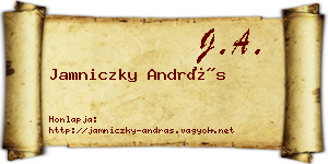 Jamniczky András névjegykártya